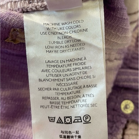 Free People Corduroy Tie Dye Reese Pitched Straight Cord Pants Purple - Picture 10 of 15